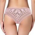 thumbnail image 1 of Viluyesy Women's Cheeky Panties, Breathable Elastic Waist Sexy Lace Ladies Thin Hipster Briefs Pink L, 1 of 4