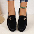 thumbnail image 1 of Viluyesy Women's Faux Suede Loafers, Comfort Wide Width Round Toe Fashion Flat Loafers Black, 1 of 8
