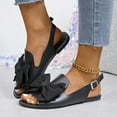 thumbnail image 1 of Viluyesy Women's Flat Sandals, Adjustable Buckle Cute Bow Open Toe Summer 2025 Slingback Shoes Black 9.5, 1 of 8