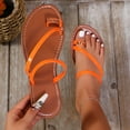 thumbnail image 1 of Viluyesy Women's Flat Sandals, Slip-On Clip Toe Soft Sloe Summer Casual Beach Slides Slippers Orange, 1 of 8