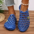 thumbnail image 1 of Viluyesy Women's Flat Sandals, Soft Sole Hollow Up Round Toe Summer Quick Drying Beach Shoes Blue 5.5, 1 of 9