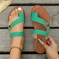 thumbnail image 1 of Viluyesy Women's Flat Sandals, Summer New Style Slip-On Clip Toe Casual Beach Slides Slippers Green, 1 of 9