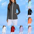 thumbnail image 1 of Viluyesy Women's Full Zip Workout Jackets UPF 50+ Sun Protection Stand Collar UV Coat with Pockets Lightweight for Outdoor Hiking Casual Wear, 1 of 8
