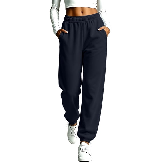 Viluyesy Women's Joggers Loose Fit High Waisted Drawstring Pockets Cinched Ankle Casual Lounge Athletic Workout Pants Black Size 2XL