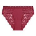 thumbnail image 1 of Viluyesy Women's Lace Cheeky Panties, Elastic Waist Sexy Breathable Stretch Hipsters Briefs Red L, 1 of 2