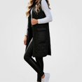 Zip Button Snap Viluyesy Women's Long Quilted Vest Zip Up Snap Button Stand Collar ...