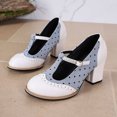 thumbnail image 1 of Viluyesy Women's Mary Jane Pumps Chunky Heel T Strap Block Heel Slip On Comfortable Dress Casual Work Shoes White Size 5, 1 of 9