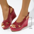 thumbnail image 1 of Viluyesy Women's Platform Sandals, Peep Toe Fashion Comfort Adjustable Buckle Summer Thick Sole Slingback Shoes Red 6.5, 1 of 9