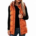 Zip Button Snap Viluyesy Women's Puffer Vest Hooded Sleeveless Zip Up Snap Button ...