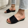 thumbnail image 1 of Viluyesy Women's Slide Sandals, Open Toe Slip-On Low Heels Summer Causal Beach Slippers Black 7, 1 of 8