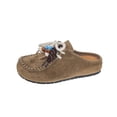 thumbnail image 1 of Viluyesy Women's Suede Moccasin Mules, Round Toe Casual Comfortable Slip On Walking Flat Clogs Khaki, 1 of 9