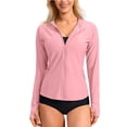 thumbnail image 1 of Viluyesy Women's UPF 50+ Rash Guard Full Zip Long Sleeve Sun Protection Swim Jackets with Pockets Thumb Holes for Swimming Surfing Beach Wear, 1 of 8