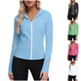 thumbnail image 1 of Viluyesy Women's UPF 50+ Sun Protection Jackets Full Zip Hooded Long Sleeve Slim Fit Quick Dry Yoga Running Workout Outdoor Tops, 1 of 8