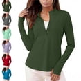 thumbnail image 1 of Viluyesy Women's UV Protection Long Sleeve Tops UPF 50+ Sun Protection Quarter Zip Shirts Lightweight Quick Dry for Golf Hiking Workout Daily Outdoor Wear, 1 of 10