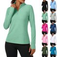 thumbnail image 1 of Viluyesy Women's UV Protection Long Sleeve Tops UPF 50+ Sun Protection Quarter Zip Shirts with Thumb Holes Quick Dry Lightweight for Golf Hiking Workout Daily Outdoor Wear, 1 of 7