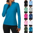 thumbnail image 1 of Viluyesy Women's UV Protection Long Sleeve Tops UPF 50+ Sun Protection Quarter Zip Shirts with Thumb Holes Quick Dry Lightweight for Golf Hiking Workout Daily Outdoor Wear, 1 of 8