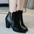 thumbnail image 1 of Viluyesy Womens Ankle Boots, Zipper Block Heels Solid Classic Fashion Causal Dress Booties Black US9.5, 1 of 9