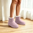thumbnail image 1 of Viluyesy Womens Ankle Snow Boots Round Toe Thick Platform Sole Plush Lined Side Zipper Casual Winter Outdoor Boots Pink Size 7, 1 of 7