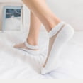 thumbnail image 1 of Viluyesy Womens Ankle Socks 5 Pairs, Non Slip Transparent Stretch Mesh Breathable Casual Cotton Socks White, 1 of 5