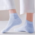 thumbnail image 1 of Viluyesy Womens Ankle Socks 5 Pairs, Soft Comfy Breathable Non Slip Casual Cotton Crew Socks Light Blue, 1 of 5