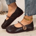 thumbnail image 1 of Viluyesy Womens Ballet Falts, Slip-On Round Toe Trendy Button Comfortable Dressy Mary Jane Shoes Brown US9, 1 of 9