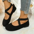 thumbnail image 1 of Viluyesy Womens Ballet Flats, Ankle Strap Comfortable Round Toe Slip-On Casual Shoes Black, 1 of 9