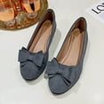 thumbnail image 1 of Viluyesy Womens Ballet Flats, Bow Suede Round Toe Wide Width Casual Comfort Slip-On Flat Shoes Gray, 1 of 9