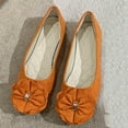 thumbnail image 1 of Viluyesy Womens Ballet Flats, Casual Fashion Comfortable Floral Round Toe Shallow Slip-On Dressy Shoes Orange US5.5, 1 of 7