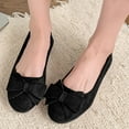 thumbnail image 1 of Viluyesy Womens Ballet Flats, Casual Shallow Comfort Bow Round Toe Spring Summer Slip-On Dress Shoes Black, 1 of 9