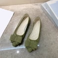 thumbnail image 1 of Viluyesy Womens Ballet Flats, Comfortable Slip-On Bow Pointed Toe Shallow Dressy Work Office Shoes Army Green US7.5, 1 of 3