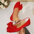 thumbnail image 1 of Viluyesy Womens Ballet Flats, Fashion Bowknot Pointed Toe Shallow Comfort Slip-On Dress Sandals Red, 1 of 4