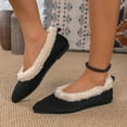 thumbnail image 1 of Viluyesy Womens Ballet Flats, Plush Lining Comfort Warm Pointed Toe 20 Winter Fashion Dressy Shoes Black US8.5, 1 of 8