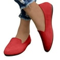 thumbnail image 1 of Viluyesy Womens Ballet Flats, Round Toe Shallow Solid Color Casual Slip-On Comfort Shoes Red, 1 of 8