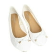 thumbnail image 1 of Viluyesy Womens Ballet Flats, Round Toe Wide Width Shallow Slip-On Comfort Lightweight Shoes White, 1 of 5