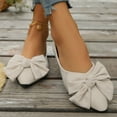 thumbnail image 1 of Viluyesy Womens Ballet Flats, Shallow Comfort Pointed Toe Suede Bow Casual Office Work Dress Shoes Beige, 1 of 9