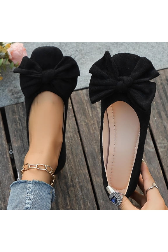 Womens Ballet Flats, Shallow Square Toe Slip-On Dressy Work Office Flats Black US9