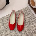 thumbnail image 1 of Viluyesy Womens Ballet Flats, Slip-On Shallow Comfortable Casual Dressy Work Office Shoes Red US6, 1 of 7