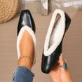 thumbnail image 1 of Viluyesy Womens Ballet Flats, Thicken Warm Pointed Toe Fleece Lined Winter Fashion Dressy Shoes Black US6.5, 1 of 9