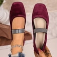 thumbnail image 1 of Viluyesy Womens Ballet Mary Jane Flats, Square Toe Soft Sole Comfortable 2026 Fashion Dressy Shoes Wine US8.5, 1 of 9