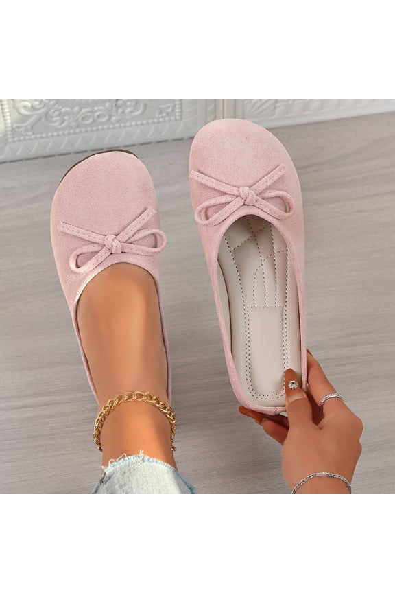 Womens Ballet Mules, Round Toe Slip On Comfortable Casual Daily Slides Flats Pink US7