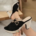 thumbnail image 1 of Viluyesy Womens Chunky Heels Sandals, Wide Width Slip-On Peep Toe 2026 Comfortable Fashion Shoes Black US6.5, 1 of 8