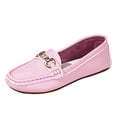 thumbnail image 1 of Viluyesy Womens Comfort Loafers, Slip-On Round Toe Soft Sole Faux Leather Fashion Flat Loafers Pink, 1 of 5