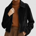 thumbnail image 1 of Viluyesy Womens Corduroy Jacket Zip Up Casual Fall Winter Coat Shacket Black Size XL, 1 of 8