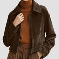 thumbnail image 1 of Viluyesy Womens Corduroy Jacket Zip Up Casual Fall Winter Coat Shacket Coffee Size S, 1 of 8