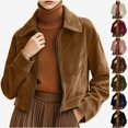 thumbnail image 1 of Viluyesy Womens Corduroy Jacket Zip Up Casual Fall Winter Coat Shacket Khaki Size M, 1 of 8