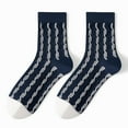 thumbnail image 1 of Viluyesy Womens Cotton Crew Socks, Breathable Stretch Comfort Anti-Slip Fashion Casual Mid-Tube Socks Navy, 1 of 3