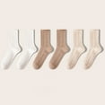 thumbnail image 1 of Viluyesy Womens Crew Socks 6-Pairs, Stretch Comfort Breathable Cotton Casual Solid Basic Socks White, 1 of 3