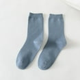thumbnail image 1 of Viluyesy Womens Crew Socks, Breathable Comfort Non Slip Solid Stretch Basic Athletic Socks Blue, 1 of 5