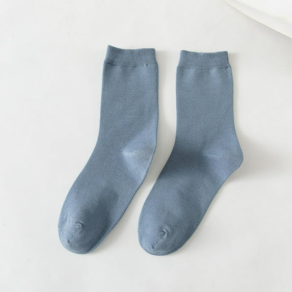 Viluyesy Womens Crew Socks, Breathable Comfort Non Slip Solid Stretch Basic Athletic Socks Blue