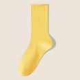 thumbnail image 1 of Viluyesy Womens Crew Socks, Solid Color Comfortbale Breathable Stretch Casual Cotton Mid-Cut Socks Yellow, 1 of 3
